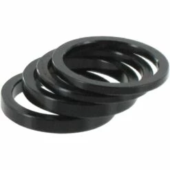 CYCLINGCOLORS 4x Entretoise Direction Vélo Potence 1 1/8" 28.6mm Noir Cale Ergonomique 2x3mm+2x5mm Aluminium Cycle Spacer