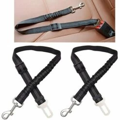 LONGZIMING Harnais Voiture Pour Chiens,2 PCS Ceinture De Sécurité Pour Chien Pour Voiture,réglable, Absorption Des Chocs, Bande Réfléchissante, Convient Pour Toutes Les Races De Chiens Et Types De Voitures