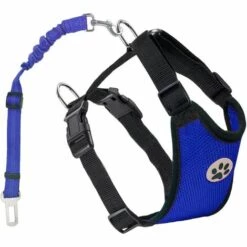 ABCRITAL Ceinture De Sécurité Pour Chien, Harnais De Voiture Pour Chien, Sangle De Connecteur De Véhicule De Voiture Résistante À L'Usure 2021 Pour Chiens Avec Gilet En Tissu À Double Maille Respirant