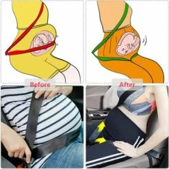 ABCRITAL Ceinture Sécurité Grossesse,Ajustable Voiture Ceinture Grossesse,Ajusteur De Ceinture De Maternité,Confort Et Sécurité,Protège Ventre Enceintes Pour Sécurité De Maman Et De Bébé À Naître -Cage, caisse et transport pour chien Soldes 58344885 5