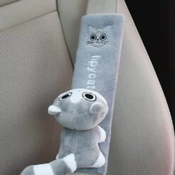 ABCRITAL Coussin Voiture Enfant Protection Ceinture De Sécurité Protege Ceinture De Securite Enfant Coussin Ceinture Sécurité Enfant Protection Ceinture De Sécurité Enfant Ceinture Gray,One Size -Cage, caisse et transport pour chien Soldes 58344888 5