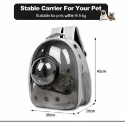 TINOR Sac à Dos Pour Chat, Sac à Dos Pour Chat En Plein Air, Sac à Dos Transparent Pour Chien, Sac à Dos Pour Animaux De Compagnie à Capsule Spatiale Ventilée(Le Noir, Couverture Transparente) -Cage, caisse et transport pour chien Soldes 58345625 4