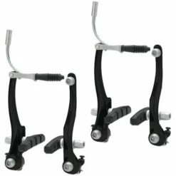 CYCLINGCOLORS Etrier De Frein V-Brake Avant Et Arrière Noir Vélo Vtt Vtc Ville Freinage Cycle Set Complet