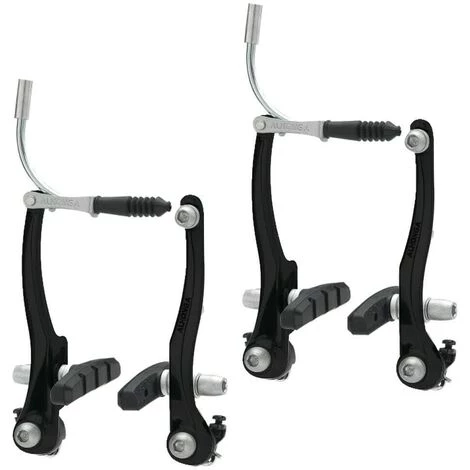 CYCLINGCOLORS Etrier De Frein V-Brake Avant Et Arrière Noir Vélo Vtt Vtc Ville Freinage Cycle Set Complet 1 CYCLINGCOLORS Etrier De Frein V-Brake Avant Et Arrière Noir Vélo Vtt Vtc Ville Freinage Cycle Set Complet