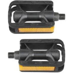 CYCLINGCOLORS Pédales Vélo Enfant 9/16" Plastique Noir Avec Catadioptre Réflecteur Cycle Tricycle Junior Ville Route Vtt (Paire)