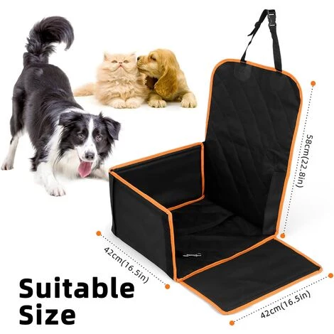 HKLFFJA Siège Auto Chien Pour Voiture, Sac De Transport Chien Pliable Avec Ceinture De Sécurité, Housse De Siege Rehausseur Voiture En Tissu Oxford, Imperméable Et Anti-Rayures, Pour Voiture, Automobile, SUV 2 HKLFFJA Siège Auto Chien Pour Voiture, Sac De Transport Chien Pliable Avec Ceinture De Sécurité, Housse De Siege Rehausseur Voiture En Tissu Oxford, Imperméable Et Anti-Rayures, Pour Voiture, Automobile, SUV – Image 2