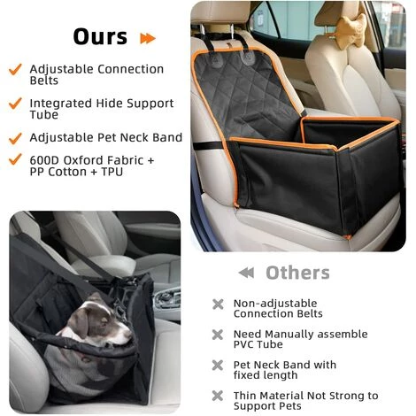 HKLFFJA Siège Auto Chien Pour Voiture, Sac De Transport Chien Pliable Avec Ceinture De Sécurité, Housse De Siege Rehausseur Voiture En Tissu Oxford, Imperméable Et Anti-Rayures, Pour Voiture, Automobile, SUV 4 HKLFFJA Siège Auto Chien Pour Voiture, Sac De Transport Chien Pliable Avec Ceinture De Sécurité, Housse De Siege Rehausseur Voiture En Tissu Oxford, Imperméable Et Anti-Rayures, Pour Voiture, Automobile, SUV – Image 4