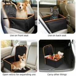 HKLFFJA Siège Auto Chien Pour Voiture, Sac De Transport Chien Pliable Avec Ceinture De Sécurité, Housse De Siege Rehausseur Voiture En Tissu Oxford, Imperméable Et Anti-Rayures, Pour Voiture, Automobile, SUV 9 HKLFFJA Siège Auto Chien Pour Voiture, Sac De Transport Chien Pliable Avec Ceinture De Sécurité, Housse De Siege Rehausseur Voiture En Tissu Oxford, Imperméable Et Anti-Rayures, Pour Voiture, Automobile, SUV -Cage, caisse et transport pour chien Soldes 58621740 5