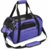 GALOZZOIT Sac Transport Chat Porté Main Ou Épaule Pour Chiot Chaton Panier Transport Chat Pour Voyage En Avion Train Voiture Avion Homologué(L Violet)