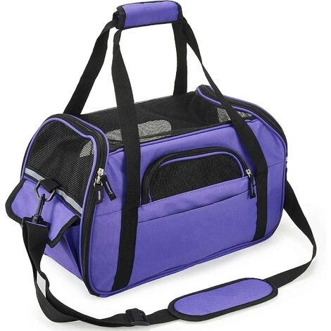 GALOZZOIT Sac Transport Chat Porté Main Ou Épaule Pour Chiot Chaton Panier Transport Chat Pour Voyage En Avion Train Voiture Avion Homologué(L Violet) 1 GALOZZOIT Sac Transport Chat Porté Main Ou Épaule Pour Chiot Chaton Panier Transport Chat Pour Voyage En Avion Train Voiture Avion Homologué(L Violet)