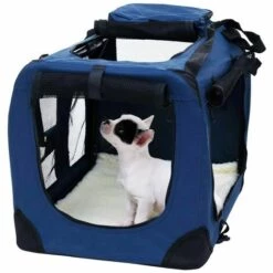 MEDIA WAVE STORE ® 4564 Sac De Transport Pour Animaux PROLABZOO Pliable Avec Fond Amovible Lavable | Taille: S - Couleur: Bleu