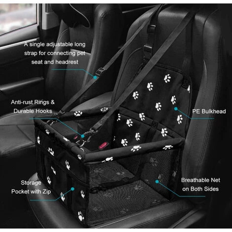 PERLE RARE Sac De Transport Chien Et Chat , Ceinture De Siège De Voiture De Sac De Voiture D'animal Familier Respirant Pour L'animal Chat De Chien (Patte) 2 PERLE RARE Sac De Transport Chien Et Chat , Ceinture De Siège De Voiture De Sac De Voiture D'animal Familier Respirant Pour L'animal Chat De Chien (Patte) – Image 2