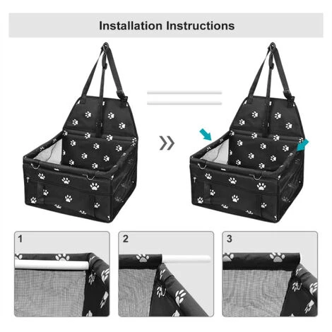 PERLE RARE Sac De Transport Chien Et Chat , Ceinture De Siège De Voiture De Sac De Voiture D'animal Familier Respirant Pour L'animal Chat De Chien (Patte) 4 PERLE RARE Sac De Transport Chien Et Chat , Ceinture De Siège De Voiture De Sac De Voiture D'animal Familier Respirant Pour L'animal Chat De Chien (Patte) – Image 4