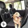 EINEMGELD Pecute Housse De Siège Pour Chien 100% Imperméable, Housse Protection De Siège D'arrière Avec Fenêtre De Visualisation, Couverture Protection De Banquette Arrière Pour Voiture Et SUV(146 X 136cm,Noir)