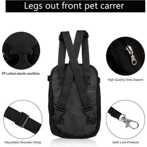 ROSIER Sac De Transport Pour Animaux, Sac à Dos Pour Chien - Sac Ajustable Pet Front Cat Dog Carrier Backpack, Transport Sac à Dos Pour Animaux De Compagnie Pour Voyager/Randonnée/Camping -L Noir——VEBTles 3 ROSIER Sac De Transport Pour Animaux, Sac à Dos Pour Chien - Sac Ajustable Pet Front Cat Dog Carrier Backpack, Transport Sac à Dos Pour Animaux De Compagnie Pour Voyager/Randonnée/Camping -L Noir——VEBTles – Image 3