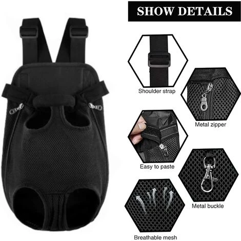 ROSIER Sac De Transport Pour Animaux, Sac à Dos Pour Chien - Sac Ajustable Pet Front Cat Dog Carrier Backpack, Transport Sac à Dos Pour Animaux De Compagnie Pour Voyager/Randonnée/Camping -L Noir——VEBTles 4 ROSIER Sac De Transport Pour Animaux, Sac à Dos Pour Chien - Sac Ajustable Pet Front Cat Dog Carrier Backpack, Transport Sac à Dos Pour Animaux De Compagnie Pour Voyager/Randonnée/Camping -L Noir——VEBTles – Image 4