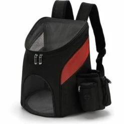 LangRay Sac à Dos De Transport Pour Chien Chats Transporteur Pour Chats Porte Chiens Pour Petits Chiens Avec Coussin Amovible Pour Voyage Randonnée L Rouge