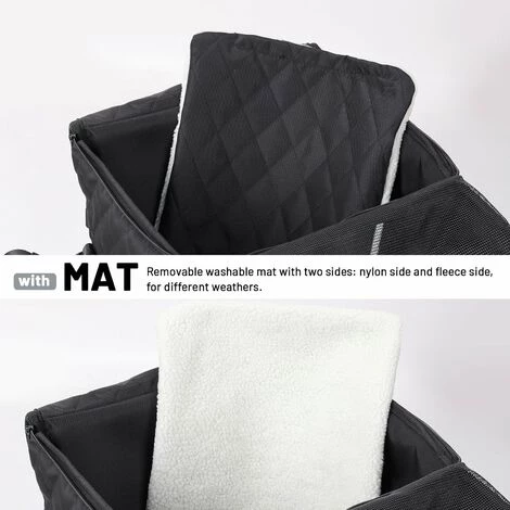 LIFCAUSAL Siège D'appoint Pour Chien Avec Tapis Sangles Réglables Pour Petits Chiens Moyens Chats Transporteur Pour Animaux De Compagnie (Noir) 4 LIFCAUSAL Siège D'appoint Pour Chien Avec Tapis Sangles Réglables Pour Petits Chiens Moyens Chats Transporteur Pour Animaux De Compagnie (Noir) – Image 4