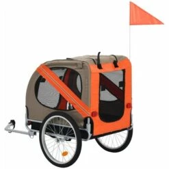 NOVA Cadre En Acier De Remorque De Vélo De Chien Avec Drapeau De Sécurité Différentes Couleurs Couleur : Orange Et Brun 7 NOVA Cadre En Acier De Remorque De Vélo De Chien Avec Drapeau De Sécurité Différentes Couleurs Couleur : Orange Et Brun -Cage, caisse et transport pour chien Soldes 59995966 3