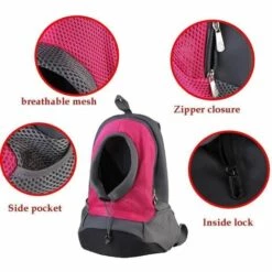 GALOZZOIT Pet Porte-sac à Dos Pour Petit Chien Chat Puppy(8kgs Max) On-the-Go Travel Pet Avant Arrière Sac Perméable à L’air Soft Mesh Pup Pack 42 * 38 * 20 Cm - Rose Rouge -Cage, caisse et transport pour chien Soldes 60000087 3
