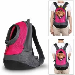GALOZZOIT Pet Porte-sac à Dos Pour Petit Chien Chat Puppy(8kgs Max) On-the-Go Travel Pet Avant Arrière Sac Perméable à L’air Soft Mesh Pup Pack 42 * 38 * 20 Cm - Rose Rouge -Cage, caisse et transport pour chien Soldes 60000087 4