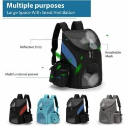 DENUOTOP Sacs à Dos De Transport Sac à Dos De Transport Pour Chien Chats Transporteur Pour Chats Porte Chiens Pour Petits Chiens Avec Coussin Amovible Pour Voyage Randonnée S Bleu -Cage, caisse et transport pour chien Soldes 60004546 4