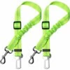DENUOTOP Harnais Pour Voiture Lot De 2 Voiture Ceinture De Securite Pour Chien, Avec Absorption Des Chocs Et Mousqueton Elastique Reglable Pour Chien Harnais De Securite Superieure Pour Tous Les Chiens Et Chats, Vert