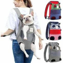 DENUOTOP Sacs à Dos De Transport Sacs à Dos Pour Chiens Chiens De Taille Moyenne Sac De Transport Pour Chien Sac Pour Chien Sac De Transport Réglable Sac à Dos Pour La Randonnée, Les Voyages, Support Jusqu'à 12 Kg(Grise)