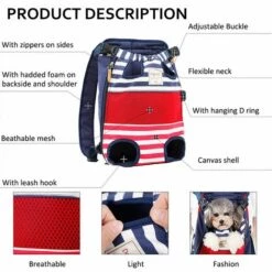 MINKUROW Sacs à Dos Pour Chiens Chiens De Taille Moyenne Sac De Transport Pour Chien Sac Pour Chien Sac De Transport Réglable Sac à Dos Pour La Randonnée, Les Voyages, Le Camping, Support Jusqu'à 12 Kg(Grise) -Cage, caisse et transport pour chien Soldes 60013965 3