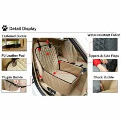 LIFCAUSAL DogLemi Housse De Siège De Voiture Pour Animaux De Compagnie Siège D'appoint Pour Chien Protecteur De Siège De Sécurité De Voyage Pliable Résistant à L'eau -Cage, caisse et transport pour chien Soldes 60062232 5