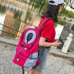 LIFCAUSAL Sac à Dos Pour Animaux De Compagnie Sac De Voyage Portable Sac De Poitrine Avant Berathable Mesh Drawstring Design Outdoor Pet Dog Carrying Bag -Cage, caisse et transport pour chien Soldes 60062265 5