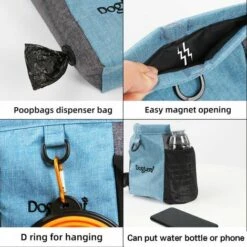 LIFCAUSAL Dog Treat Pouch Distributeur De Nourriture Sac D'entraînement Sac De Taille Sac De Marche Pour Animaux De Compagnie 9 LIFCAUSAL Dog Treat Pouch Distributeur De Nourriture Sac D'entraînement Sac De Taille Sac De Marche Pour Animaux De Compagnie -Cage, caisse et transport pour chien Soldes 60062276 5