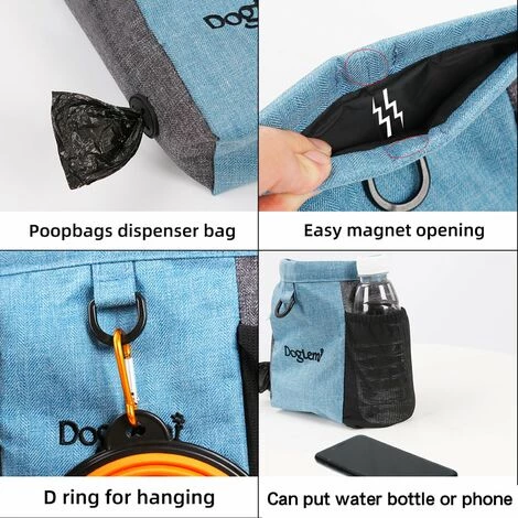 LIFCAUSAL Dog Treat Pouch Distributeur De Nourriture Sac D'entraînement Sac De Taille Sac De Marche Pour Animaux De Compagnie 5 LIFCAUSAL Dog Treat Pouch Distributeur De Nourriture Sac D'entraînement Sac De Taille Sac De Marche Pour Animaux De Compagnie – Image 5