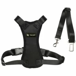 LIFCAUSAL Gilet De Sécurité Pour Véhicule Pour Animaux De Compagnie, Réglable En Maille Souple Rembourrée, Laisse De Ceinture En S Avec Ceinture De Voyage Et Mousqueton Pour La Plupart Des C-ars