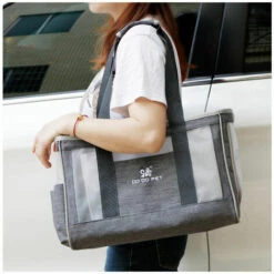 STARLIGHT Sac Transport Chat, Sac Transport Chien Respirant Et Pliable Avec Coussin épaissie Confortable Pour Voyage En Train, Voiture, Restaurant, Avion,Tissu Oxford Gris Taille L (44 X 17 X 29cm),STAR.L -Cage, caisse et transport pour chien Soldes 60065728 5