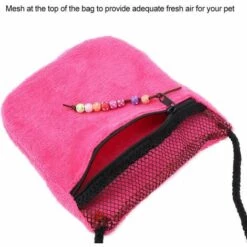 ROSIER Sac De Transport Pour Animaux De Compagnie, Sacs De Transport De Voyage De Couchage Respirant Pour Hamster Avec Fermeture à Glissière Et Maille Sac à Main Portable Sortant(Rose Rouge)——VEBTles -Cage, caisse et transport pour chien Soldes 60247573 4