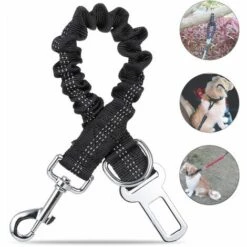 LIFCAUSAL Ceinture De Sécurité Pour Chien 3 En 1 Ceinture De Sécurité Multifonctionnelle Pour Animaux De Compagnie Harnais De Voiture Réfléchissant Pour Chien Avec Boucle De Ceinture De Sécurité Anneau En D 360 ° Sans Boucle D'enchevêtrement -Cage, caisse et transport pour chien Soldes 60493297 3