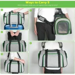 PREMIER Sac De Transport Pour Chat, Transporteur Pour Animaux De Compagnie Extensible Sur Quatre Côtés, Transporteur Pour Chien Approuvé Par La Compagnie Aérienne Avec Laisse De Sécurité Et Bandoulière, Transporteur Pour Chiot Pliable Avec Fermeture à Glissière A -Cage, caisse et transport pour chien Soldes 60541087 3