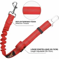 Lot De 2 Voiture Ceinture De Securite Pour Chien, Avec Absorption Des Chocs Et Mousqueton Elastique Reglable Pour Chien Harnais De Securite Superieure Pour Tous Les Chiens Et Chats (Rouge) GrooFoo -Cage, caisse et transport pour chien Soldes 60910084 3