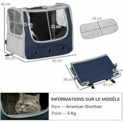 PawHut Sac à Dos Sac De Transport à Main Trolley Chariot Sur Roulettes 3 En 1 Pour Chien Chat - Pliable, Roulettes, Poignée Telescopique, Rangements - Gris Bleu - Gris 7 PawHut Sac à Dos Sac De Transport à Main Trolley Chariot Sur Roulettes 3 En 1 Pour Chien Chat - Pliable, Roulettes, Poignée Telescopique, Rangements - Gris Bleu - Gris -Cage, caisse et transport pour chien Soldes 60940587 3