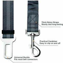 Yoouyida Lot De 2 Voiture Ceinture De Securite Pour Chien, Avec Absorption Des Chocs Et Mousqueton Elastique Reglable Pour Chien Harnais De Securite Superieure Pour Tous Les Chiens Et Chats, Gris -Cage, caisse et transport pour chien Soldes 63587928 3