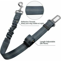 Yoouyida Lot De 2 Voiture Ceinture De Securite Pour Chien, Avec Absorption Des Chocs Et Mousqueton Elastique Reglable Pour Chien Harnais De Securite Superieure Pour Tous Les Chiens Et Chats, Gris -Cage, caisse et transport pour chien Soldes 63587928 4