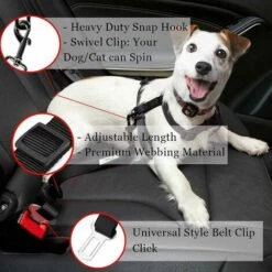 CHANCEY Voiture Ceinture De Securite Pour Chien Indéchirable Réglable, 2 Pcs Harnais Voiture Chien Voiture Universel, Ceinture Chien Voiture, Durable Réglable 50cm-75cm Pour Tous Les Chiens Et Chats -Cage, caisse et transport pour chien Soldes 63636119 4