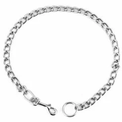 ZOLGINAH Collier De Dressage Pour Chien Collier Étrangleur Réglable En Acier Solide Chaîne Serpent En Métal Pour Animaux Domestiques（60cm*4.0mm）