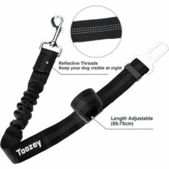 PERLE RARE Laisse Pour Chien Avec Système D'absorption Des Chocs Et Harnais à Mousqueton Réglable Pour Chiens Et Chats, Noir -Cage, caisse et transport pour chien Soldes 63731142 3