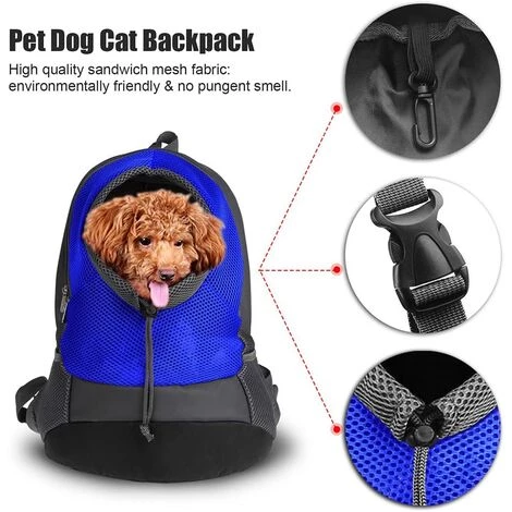 LYCXAMES Pet Porte-sac à Dos Pour Petit Chien Chat Puppy(8kgs Max) On-the-Go Travel Pet Avant Arrière Sac Perméable à L’air Soft Mesh Pup Pack 42 * 38 * 20 Cm - Bleu 2 LYCXAMES Pet Porte-sac à Dos Pour Petit Chien Chat Puppy(8kgs Max) On-the-Go Travel Pet Avant Arrière Sac Perméable à L’air Soft Mesh Pup Pack 42 * 38 * 20 Cm - Bleu – Image 2