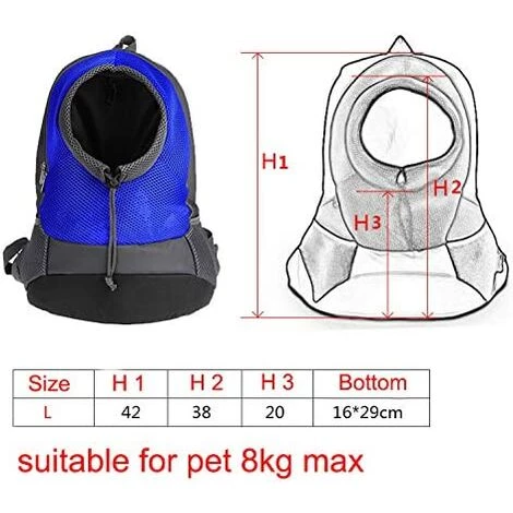 LYCXAMES Pet Porte-sac à Dos Pour Petit Chien Chat Puppy(8kgs Max) On-the-Go Travel Pet Avant Arrière Sac Perméable à L’air Soft Mesh Pup Pack 42 * 38 * 20 Cm - Bleu 5 LYCXAMES Pet Porte-sac à Dos Pour Petit Chien Chat Puppy(8kgs Max) On-the-Go Travel Pet Avant Arrière Sac Perméable à L’air Soft Mesh Pup Pack 42 * 38 * 20 Cm - Bleu – Image 5
