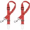 LYCXAMES Lot De 2 Voiture Ceinture De Securite Pour Chien, Avec Absorption Des Chocs Et Mousqueton Elastique Reglable Pour Chien Harnais De Securite Superieure Pour Tous Les Chiens Et Chats (Rouge)