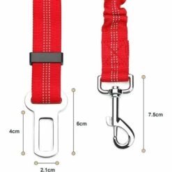 LYCXAMES Lot De 2 Voiture Ceinture De Securite Pour Chien, Avec Absorption Des Chocs Et Mousqueton Elastique Reglable Pour Chien Harnais De Securite Superieure Pour Tous Les Chiens Et Chats (Rouge) -Cage, caisse et transport pour chien Soldes 63814067 5