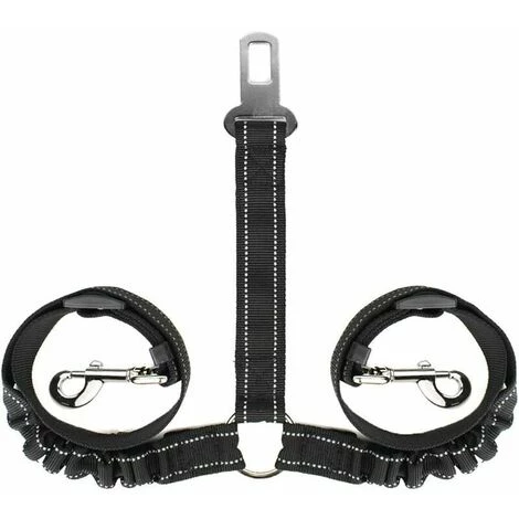 CLEGGFR Ceinture De Sécurité Lente Double Chien, Ceinture De Sécurité Double Voiture Pour Animaux De Compagnie Réglable Double Coupleur De Chien Diviseur De Plomb élastique élastique Bande Réfléchissante Deux Voyage En Voiture Pour Animaux De Compagnie 1 CLEGGFR Ceinture De Sécurité Lente Double Chien, Ceinture De Sécurité Double Voiture Pour Animaux De Compagnie Réglable Double Coupleur De Chien Diviseur De Plomb élastique élastique Bande Réfléchissante Deux Voyage En Voiture Pour Animaux De Compagnie
